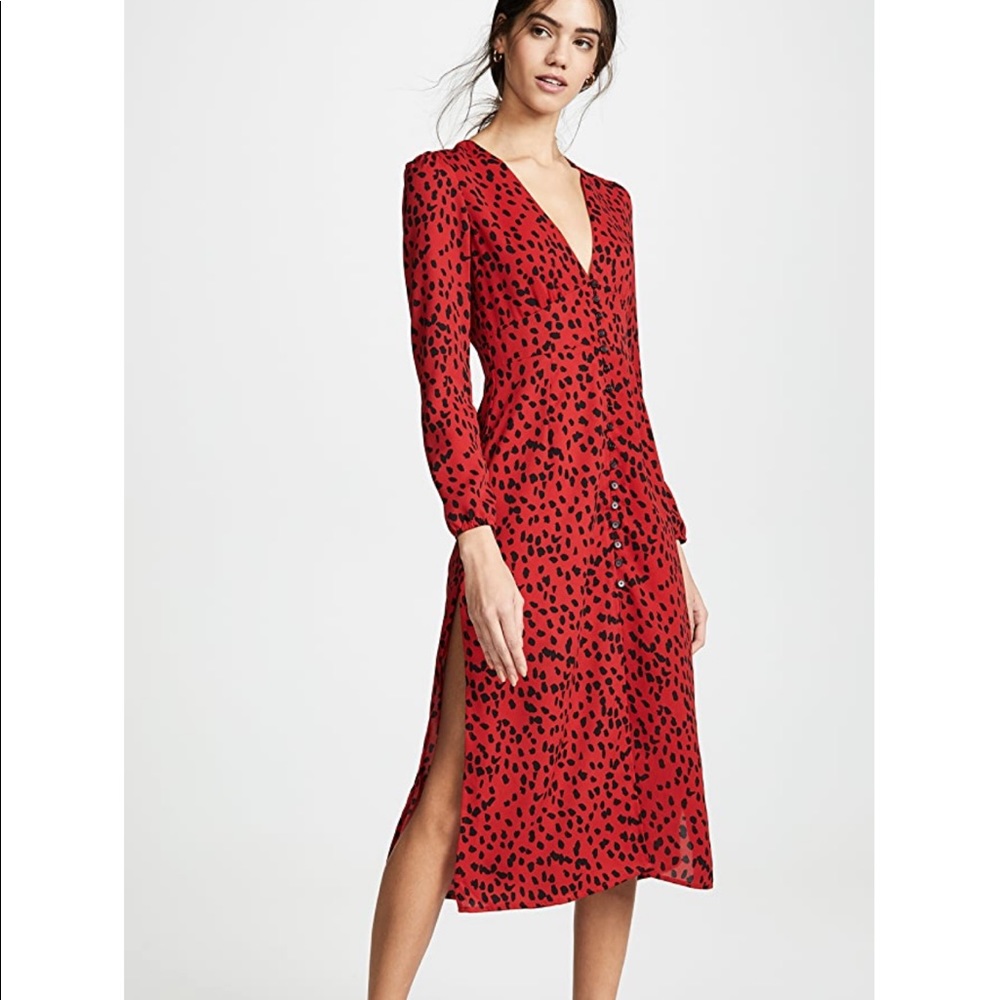 NWOT Rahi XS Red Leopard Scarlett Dress X Small